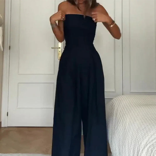 Lucy | Tuta smart casual senza maniche con pantaloni dritti