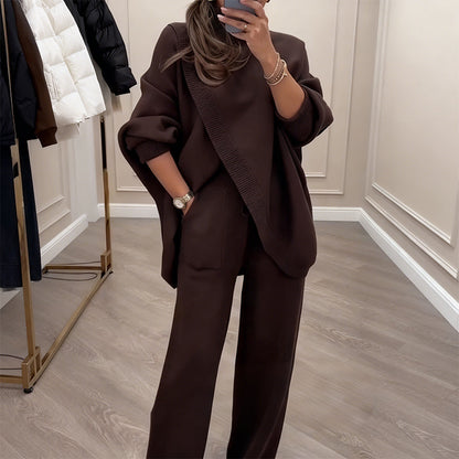 Eva | Set Cozy Donna con Pull Morbido e Pantaloni Larghi